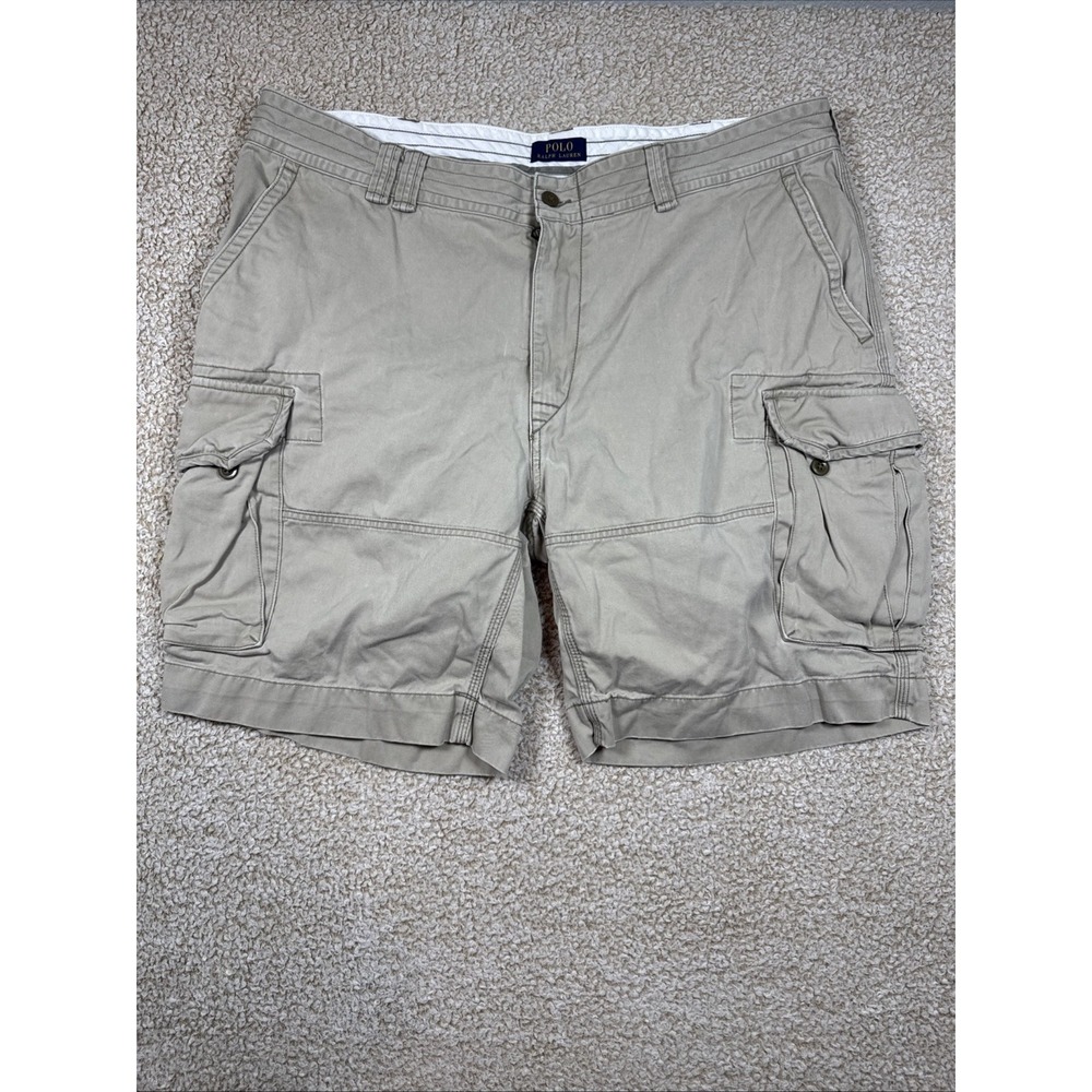Polo Ralph Lauren Cargo Shorts Mens 44B Khaki Classic Polo Chino Cotton Pockets
